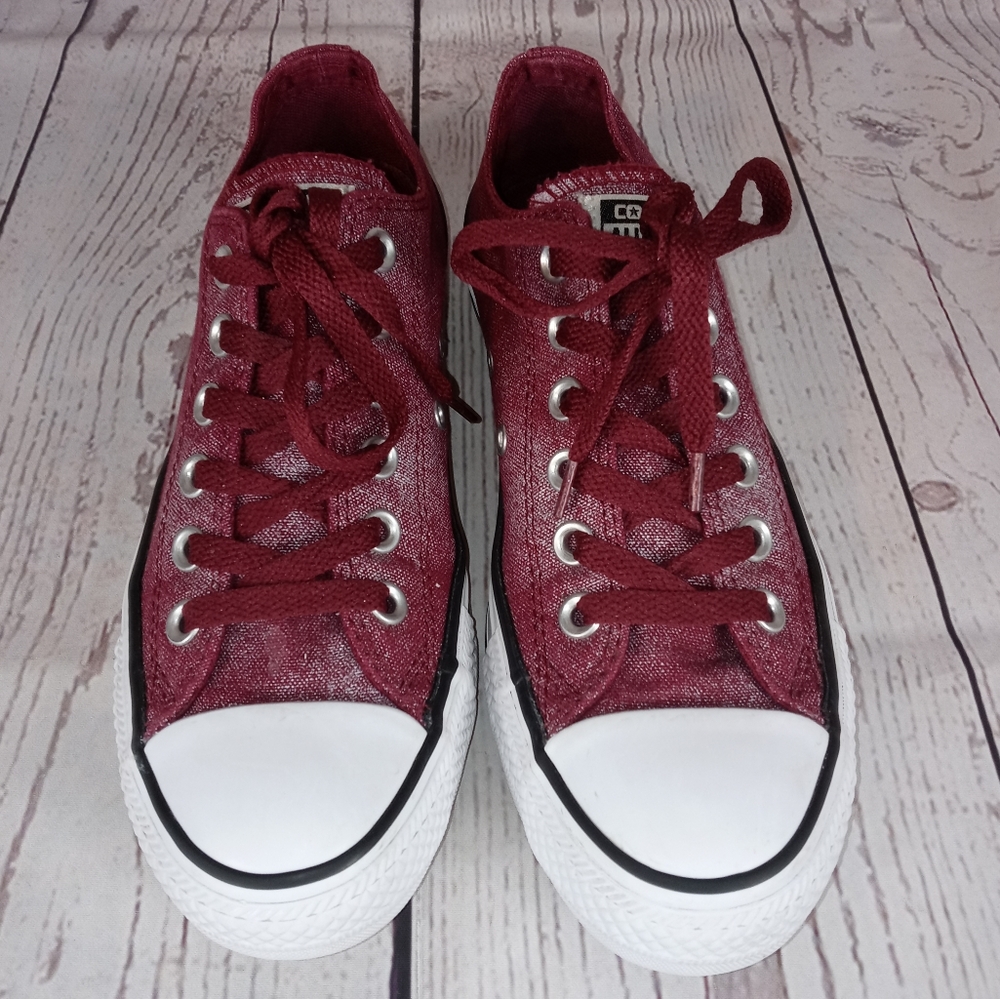 NWOT Converse Silver-Dusted Oxheart Maroon Oxford CT OX 7 - Picture 8 of 10